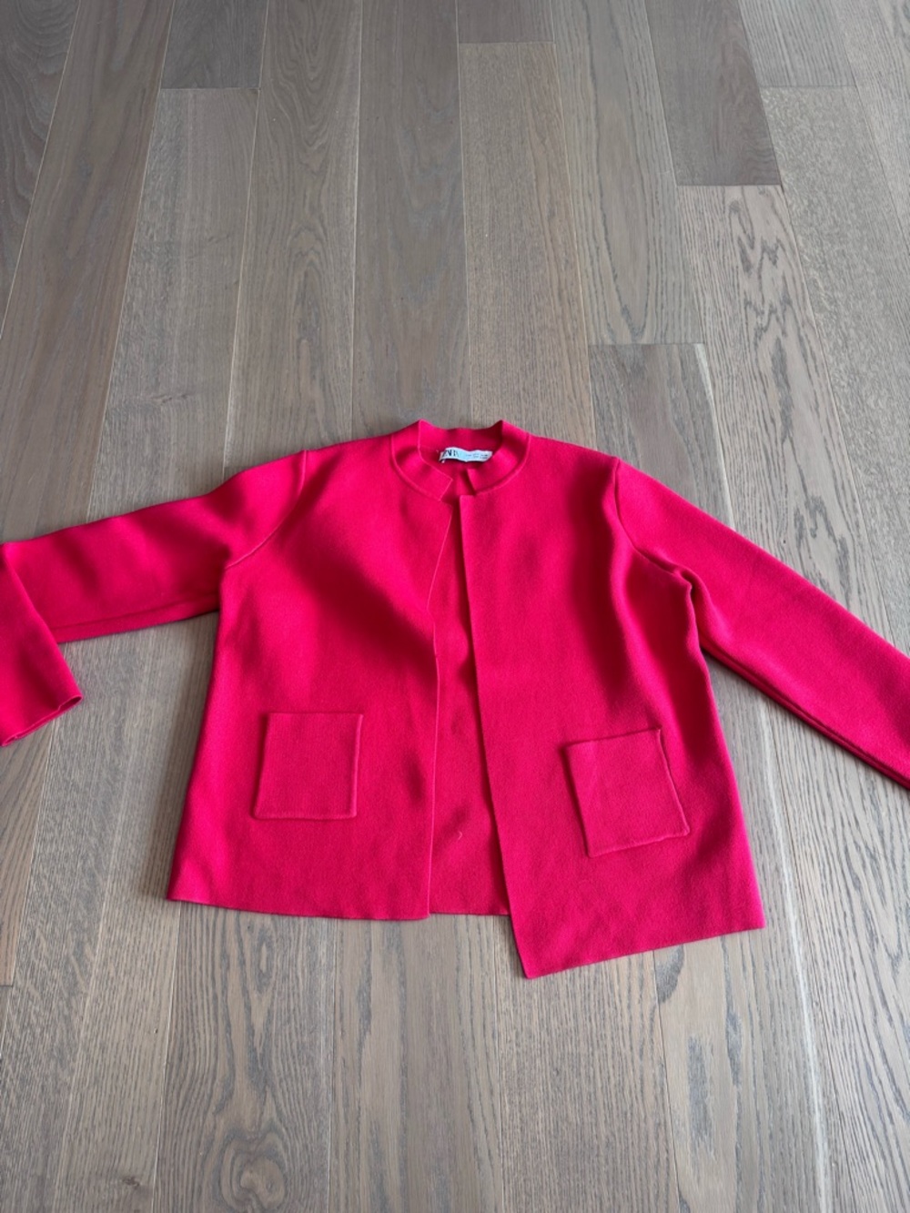 Zara red cardigan